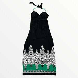 Delusional Halter Maxi Dress Women's Small Black